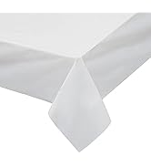 Plastic Table Cloth for Parties, Disposable Tablecloth 54" x 108", Pack of 6, White Rectangle