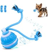 KiwiLove Interactive Dog Toys Ball, 3 Modes & Powerful Motor, Random Movement & Swinging Rope, Bi...