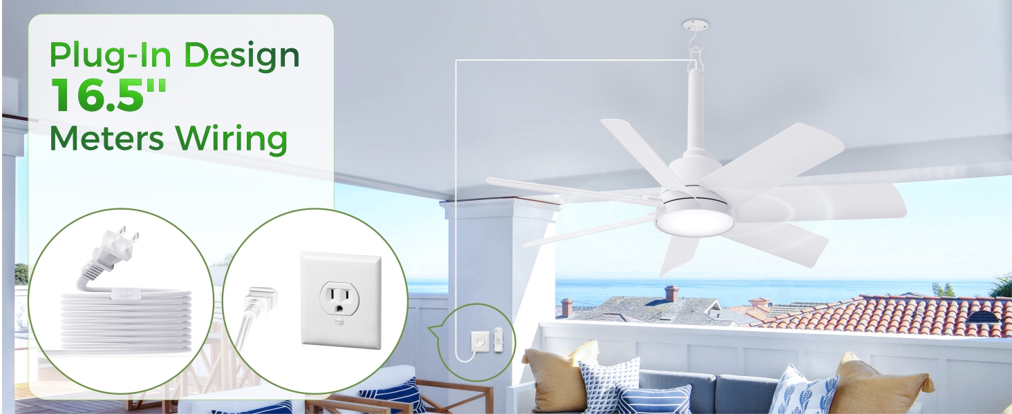 28 inch plug in outdoor ceiling fan with light remote hanging portable fan patio porch camping rv