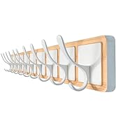 SKOLOO Coat Rack Wall Mount - Scandi-Style Wooden Carved-Block Coat Hook, Wall Coat Hanger with 1...