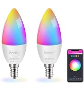 2 Pack E12 LED Light Bulb Work w/Google Siri Alexa Light Bulb 5W Type B Smart Bulb RGBCW 16 Milli...