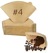 WGCC Coffee Filters #4: 600 Count Unbleached Disposable Cone Coffee Filters, Natural Brown Paper,...