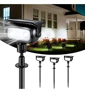 Ollny Solar Lights Outdoor Waterproof IP65,Super Bright LED 2 Lighting Modes 360° Rotation Solar ...