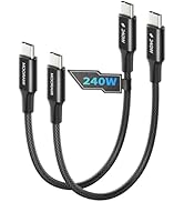 Moorami [2-Pack 0.5ft Short 240W USB C to USB C Cable, Portable 6-inch PD 3.1 Fast Charging Cord ...