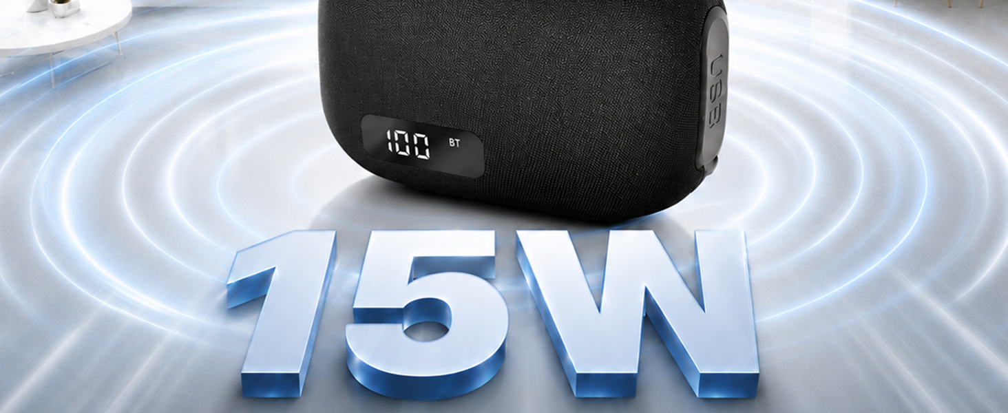 The Bluetooth speaker delivers powerful volume that can fill the whole house with sound.