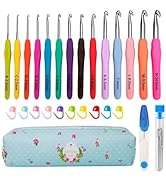 Yarniss Crochet Hooks,14 Size Crochet Set 2mm(B)-10mm(N), Ergonomic Crochet Hooks Set with Case f...