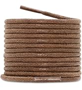 YJRVFINE Dress Shoe Laces for Men, 2 Pairs Round Waxed Shoelaces, Wax Shoestrings for Oxford Shoe...