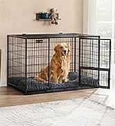 Feandrea Heavy-Duty Dog Crate, Metal Dog Kennel and Cage with Removable Tray, XXL for Large Dogs,...