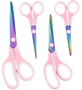 Rotbackmin Craft Scissors Set of 4, Sharp Stainless Stee Blades Titanium Coating, Scissors All Pu...