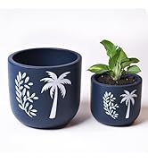 FINE Living 4 Inch & 6 Inch Terracotta Pot Set of 2, Ceramic Planter Clay Pots for Indoor Plants,...