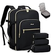 LOVEVOOK 40L Travel Backpack Flight Approved Carry on Backpack,3 Packing Cubes,Waterproof Persona...