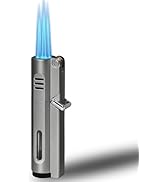 GDPN Windproof Triple Jet Flame Lighter - Adjustable Flame with Safety Lock, Refillable and Gift-...