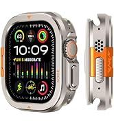 Suphart 2 in-1 Metal Cover Compatible with Apple Watch Ultra 3/2/1 Case 49mm, Rugged Bumper with ...