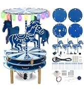 MIOYOOW DIY Carousel Music Box Soldering Kit, RGB LED Merry-go-Round Solder Practice Kit with 3 S...