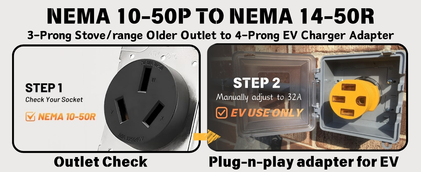 10-50p to 14-50r oven range stove to ev charging plug for tesla