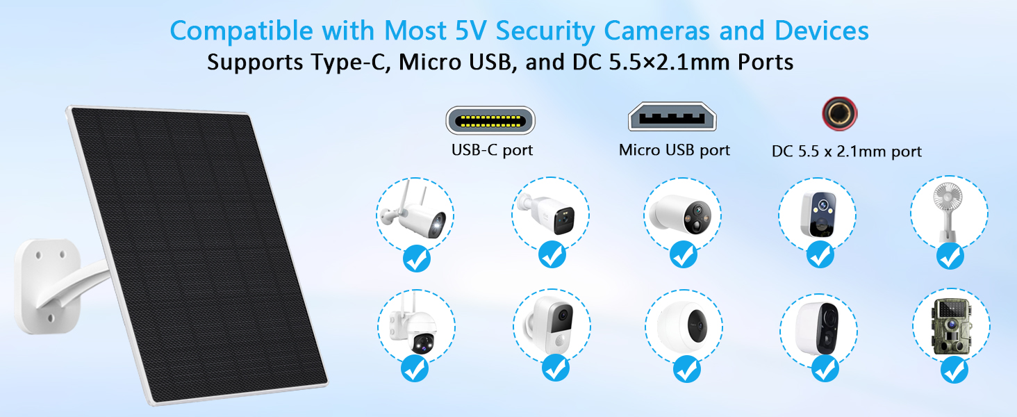 solar panel for security camera