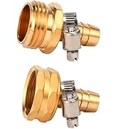 Sanpaint Brass Garden Hose Connector Repair Mender Kit with Stainless Clamp,Fits 1/2" Water Hose ...
