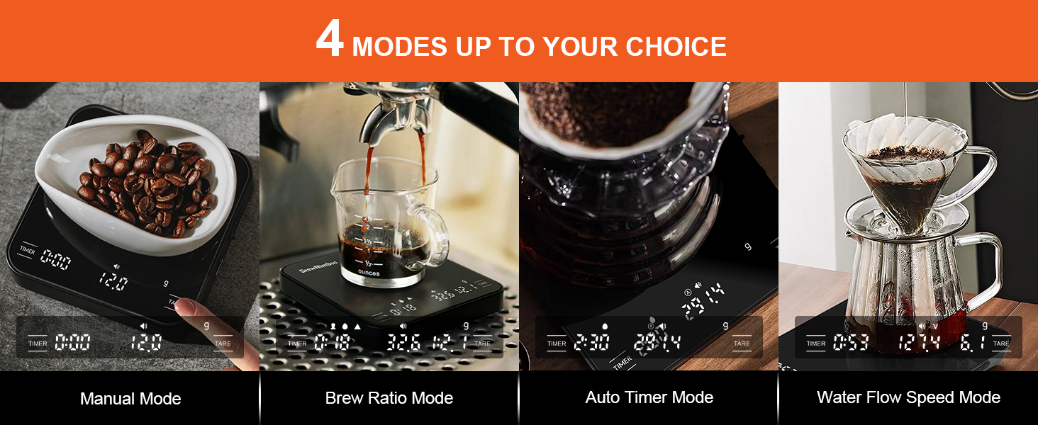 4 Modes for Espresso and Pour-Over Coffee