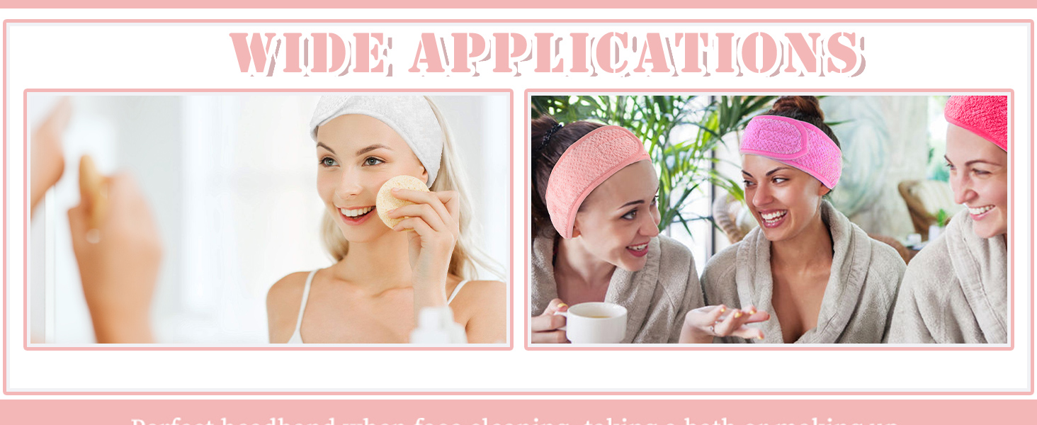 Spa Facial Headband(White, Pink)
