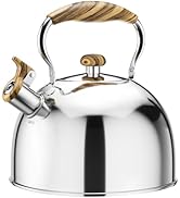 Tea Kettles Stovetop, 2.6 Quart Whistling Tea Kettle for Stove Top, Food Grade Stainless Steel Te...