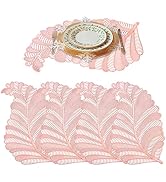 GIVERARE Placemats Set of 4, Round Heat-Resistant Vinyl Placemat, 15 inch Non-Slip Washable PVC T...