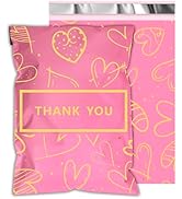 Vapulcio Thank You Poly Mailers 10x13 Inch 25 Pcs - Heart printed Shipping Bags, 2.4mil Thickness...