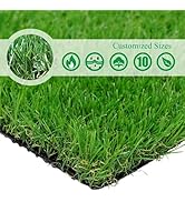 Petgrow Realistic Artificial Grass Turf -5FTX10FT(50 Square FT),Indoor Outdoor Garden Lawn Landsc...