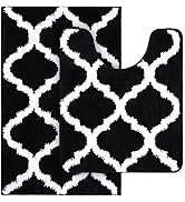 Olanly Bathroom Rugs Set 2 Piece Microfiber Bath Shower Mat and U-Shaped Toilet Rug, Machine Wash...