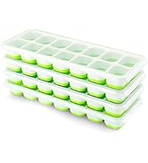 Ice Cube Trays 4 Pack, Airabc Silicone Ice Cube Trays with Removable Lid, Easy-Release Flexible 1...
