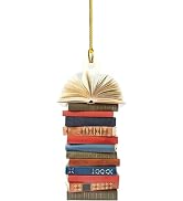 Book Christmas Tree Ornament,Gifts for Book Lovers,Acrylic Creative Christmas Book Car Decoration...