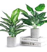 JC nateva 2 Pack 16" Fake Plants Sage Green for Bathroom Decor | Artificial plants,adjustable bla...