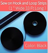 1 Inch Wide 33 Ft Long Sew on Hook and Loop Strips Fastening Nylon Fabric Tape Non-Adhesive Back ...