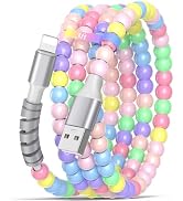 USB A to Lighting Charging Cable Beaded MFi-certified for iPhone 14 13 3FT | Beaded Phone Chargin...