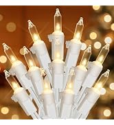 Hopolon Clear Christmas Lights Set,2Pack 50Count 13Feet Incandescent Bulb Mini String Lights with...