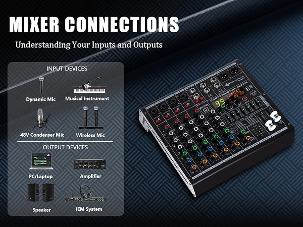 mixing board small portable compact audio mixer dj mixers digital mixer