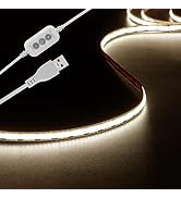 5V LED Strip 4.9ft-480LEDs Dimmable USB Strip Lights 4000K White LED Strip Lights CRI85+, Flexibl...