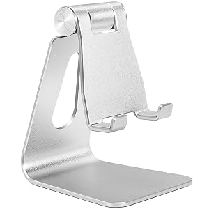 Silver Foldable Aluminum Alloy Cell Phone Holder