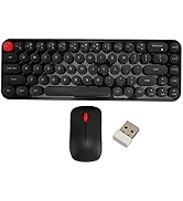 Wireless Keyboard and Mouse Retro Keyboard for PC Mac Windows Laptop Tablet Office Home Use Compu...