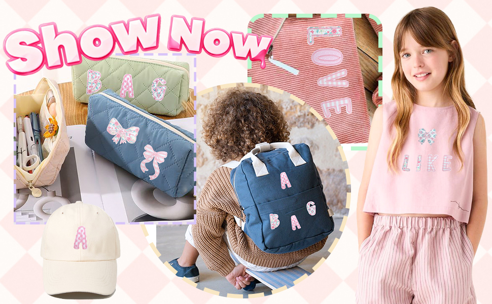 pink letter patches