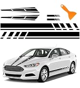 6PCS Racing Stripes for Cars - 2PCS Car Hood Decal + 2PCS Car Side Decals + 2PCS Car Mirror Stick...