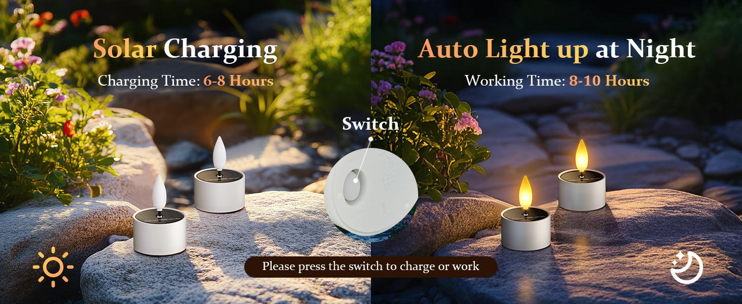 small bulk solar powered LED tealights candles