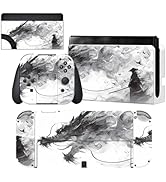 PlayVital Full Set Protective Skins for Nintendo Switch OLED Console & Joycon, Customized Vinyl D...