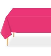 QIKSION 2 Pack Hot Pink Plastic Tablecloth Disposable Table Covers Pink Table Cloths for Parties ...