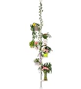BAOYOUNI 7-Layer Indoor Plant Stands Spring Tension Pole Metal Flower Display Rack Space Saver Co...