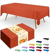 Smiry Disposable Table Cloth - 6 Pack, 54 x 108 Inch Waterproof Rectangle Tablecloths for Parties...