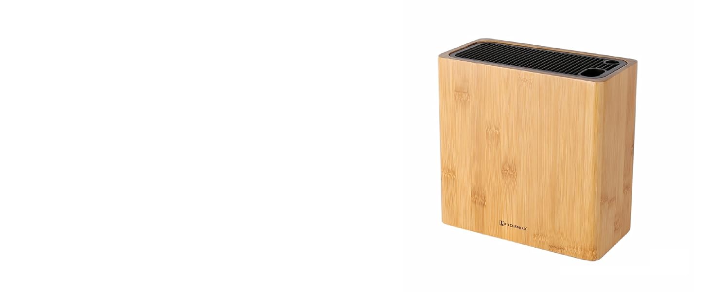 KITCHENDAO XL Bamboo Universal Knife Block Holder