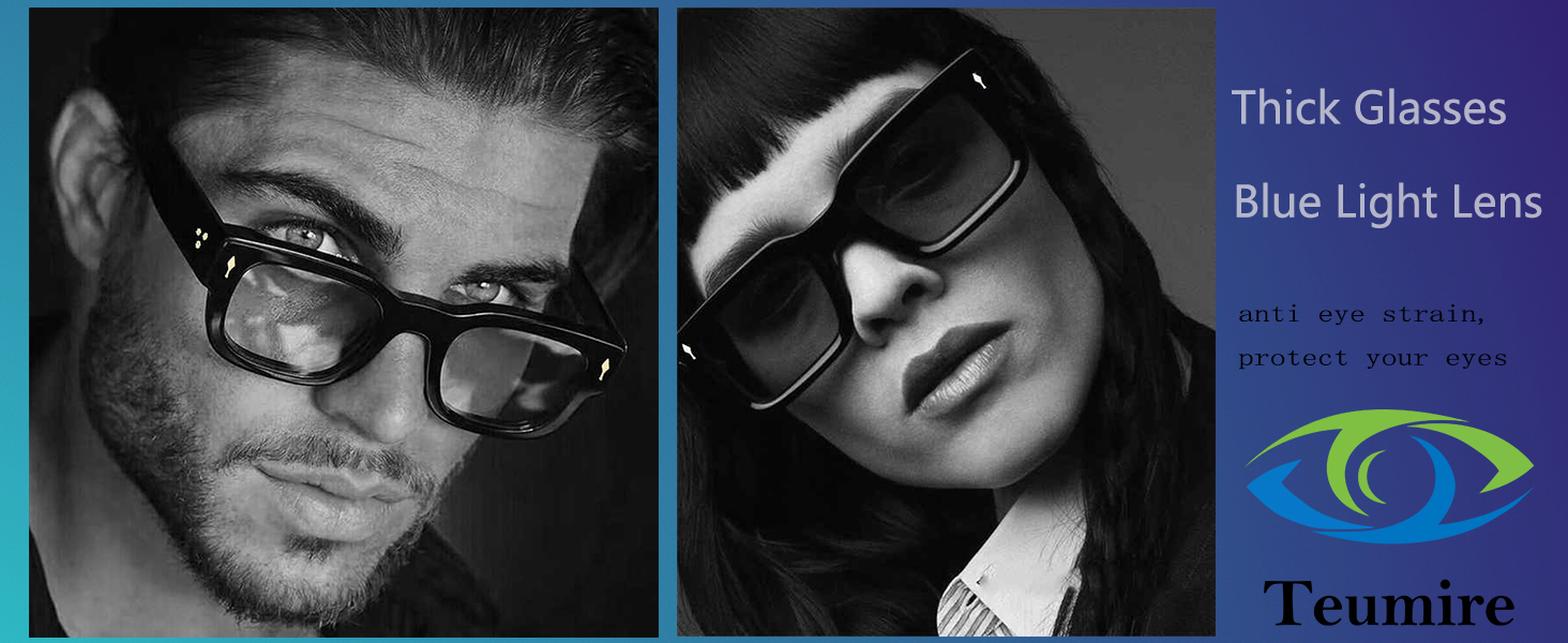 Thick glasses clear lens glasses computer glasses fake glasses square glasses thick frame glasses