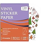 120 Sheets Premium Printable Vinyl Sticker Paper Clear - 8.5x11" for Inkjet Printers, Waterproof ...