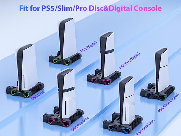 playstion 5 cooling stand with cooling fan and controller docking station