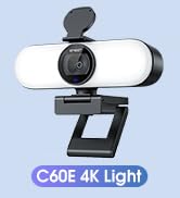 EMEET C60E Light 4K Webcam for Streaming